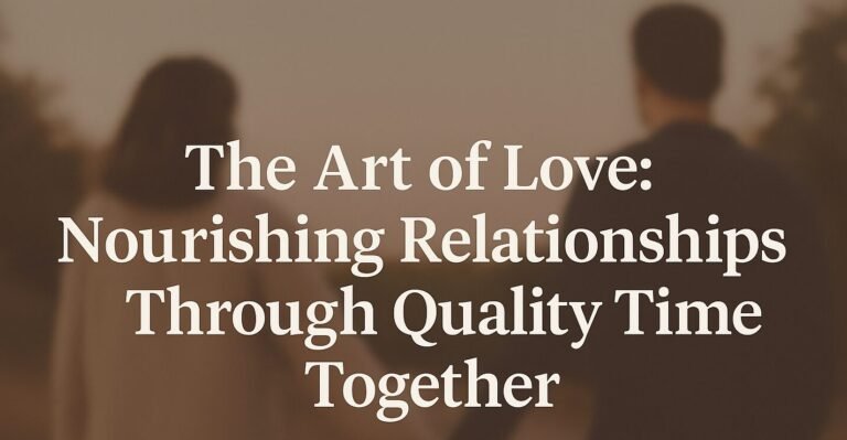 The Art of Love: Nourishing Relationships Through Quality Time Together.