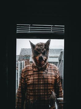 Love and Health: A Peek into MrBeast’s Daily Life and Heartfelt Moments. 2 Love and Health: A Peek into MrBeast’s Daily Life and Heartfelt Moments.A werewolf in a realistic mask stands ominously outside a rain-soaked window.