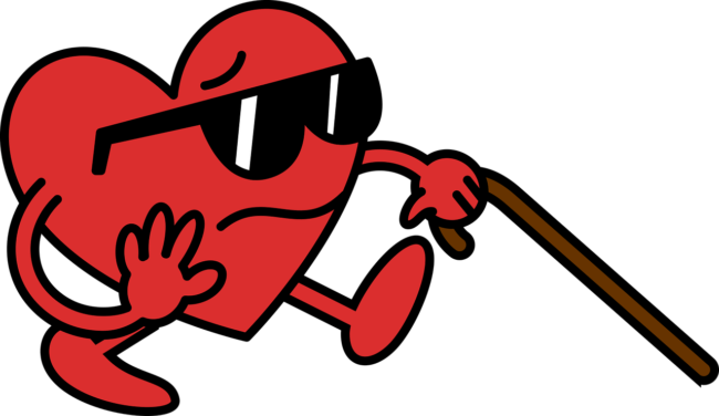 Love in 2025: How 'Love is Blind' is Shaping the Future of Dating 2 Love in 2025: How 'Love is Blind' is Shaping the Future of Dating , love, heart, blind, cartoon, character, walking, cane, sunglasses, shades, valentine's day, valentine, red