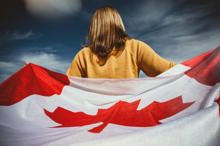 woman holding Canada flag,Love and Health, Love and Health in Canada