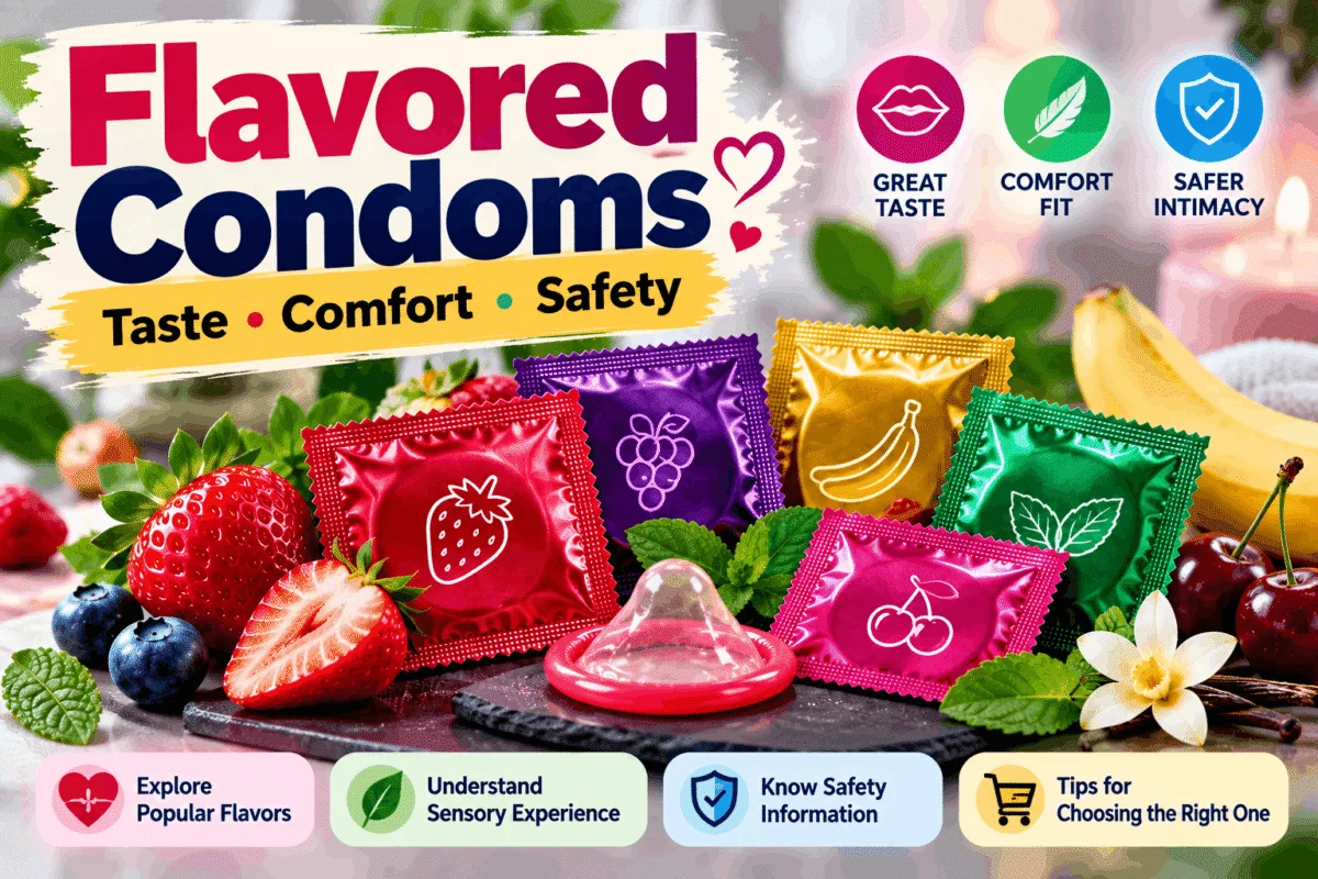flavored condoms, what do flavored condoms taste like, are flavored condoms safe, flavored condoms for oral sex, how to choose flavored condoms, Flavored Condoms: Taste, Comfort, Safety and What to Know Before You Buy